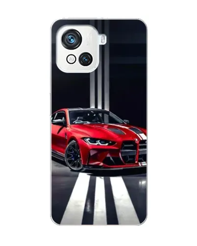 Чехол для Blackview Oscal C80 с картинкой «Красная BMW на дороге»