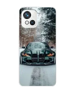 Чехол для Blackview Oscal C80 с картинкой «BMW в зимнем лесу»