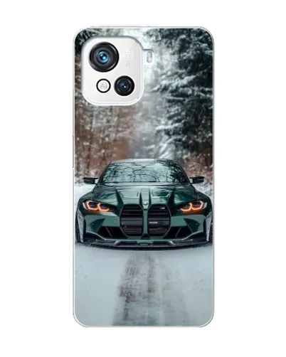 Чехол для Blackview Oscal C80 с картинкой «BMW в зимнем лесу»