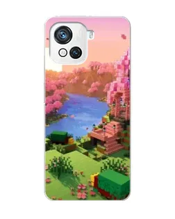 Чехол для Blackview Oscal C80 с картинкой «Розовое дерево Minecraft»