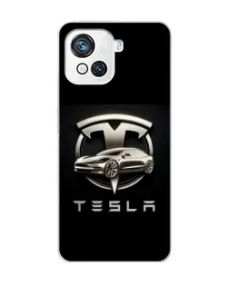 Чохол для Blackview Oscal C80 з картинкою «Tesla — срібне авто»