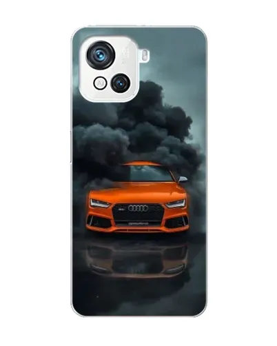 Чехол для Blackview Oscal C80 с картинкой «Audi в облаках дыма»