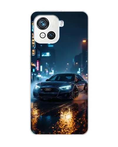 Чехол для Blackview Oscal C80 с картинкой «Ночной город и Audi»
