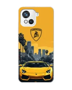 Чехол для Blackview Oscal C80 с картинкой «Желтый Lamborghini город»