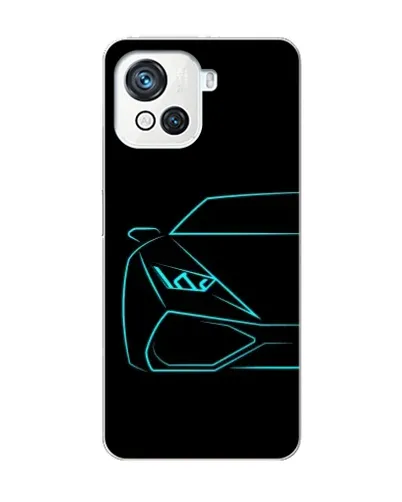 Чехол для Blackview Oscal C80 с картинкой «Голубой силуэт Lamborghini»