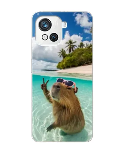 Чехол для Blackview Oscal C80 с картинкой «Капибара на море»