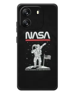 Чехол для Blackview Oscal Flat 1C с картинкой «NASA — шагаем по Луне»