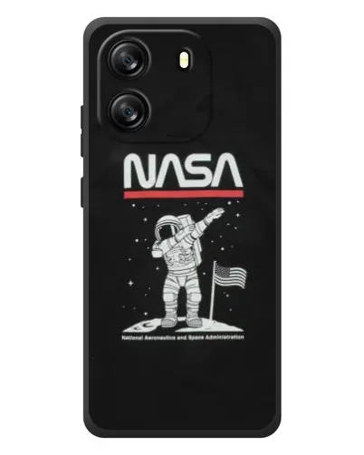 Чехол для Blackview Oscal Flat 1C с картинкой «NASA — шагаем по Луне»
