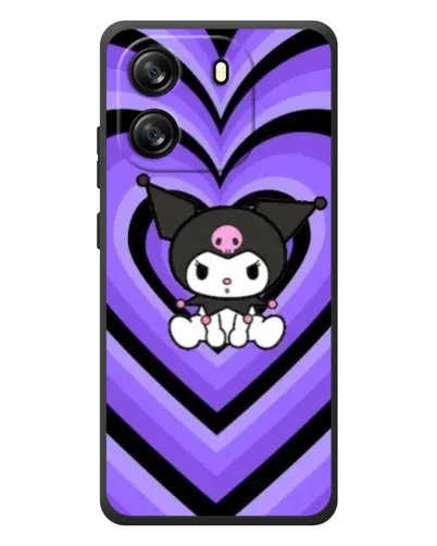 Чехол для Blackview Oscal Flat 1C с картинкой «Kuromi и фиолетовые сердца»