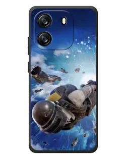 Чехол для Blackview Oscal Flat 1C с картинкой «Десант PUBG — прыжок»