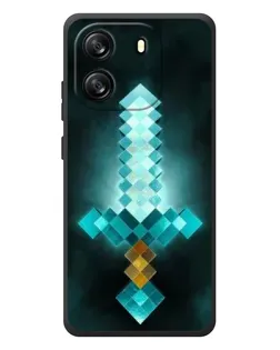 Чехол для Blackview Oscal Flat 1C с картинкой «Алмазный меч неон»