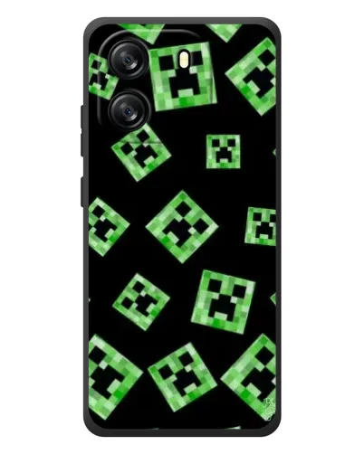 Чехол для Blackview Oscal Flat 1C с картинкой «Паттерн с криперами»