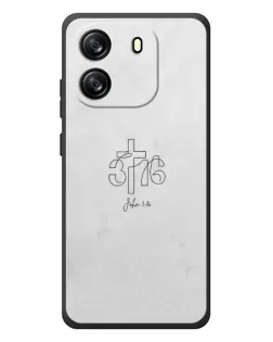 Чехол для Blackview Oscal Flat 1C с картинкой «Иоанна 3:16 Крест»