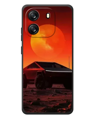 Чехол для Blackview Oscal Flat 1C с картинкой «Cybertruck на Марсе»
