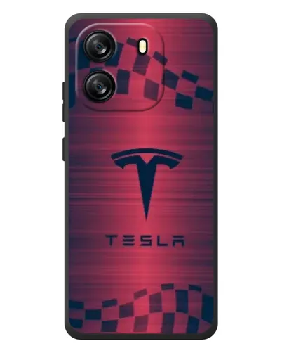 Чехол для Blackview Oscal Flat 1C с картинкой «Тесла красный карбон»