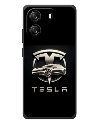 Чехол для Blackview Oscal Flat 1C с картинкой «Tesla — серебристое авто»