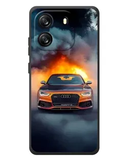 Чехол для Blackview Oscal Flat 1C с картинкой «Audi в огненном дыму»