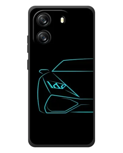 Чехол для Blackview Oscal Flat 1C с картинкой «Голубой силуэт Lamborghini»