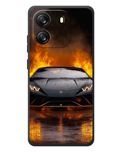 Чехол для Blackview Oscal Flat 1C с картинкой «Lamborghini в огне»