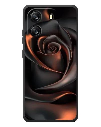 Чехол для Blackview Oscal Flat 1C с картинкой «Шелковая черная роза»