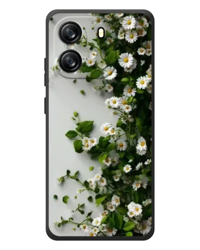 Чехол для Blackview Oscal Flat 1C с картинкой «Ветка мелких белых цветов»