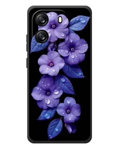 Чехол для Blackview Oscal Flat 1C с картинкой «Фиолетовые цветы с росою»