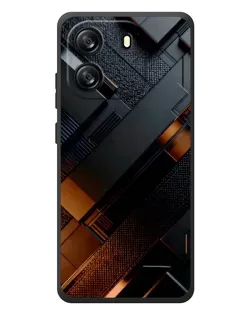Чехол для Blackview Oscal Flat 1C с картинкой «Черные геометрические блоки»