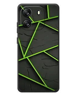 Чехол для Blackview Oscal Flat 1C с картинкой «Зеленые геометрические линии»