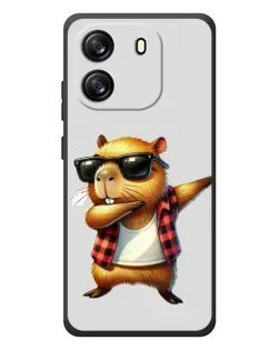 Чехол для Blackview Oscal Flat 1C с картинкой «Капибара рэпер даб»