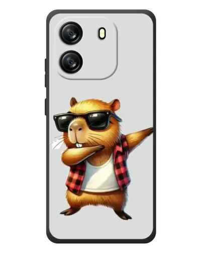 Чехол для Blackview Oscal Flat 1C с картинкой «Капибара рэпер даб»