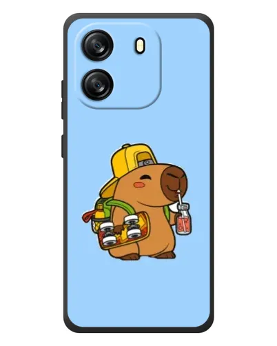 Чехол для Blackview Oscal Flat 1C с картинкой «Капибара на скейте»