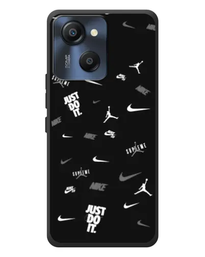 Чехол для Blackview Oscal Modern 8 с картинкой «Nike Black Pattern»