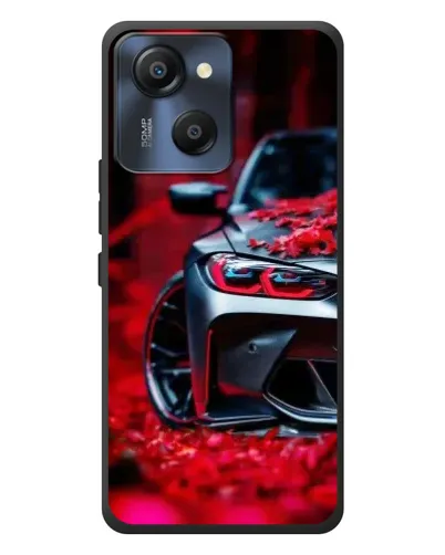 Чехол для Blackview Oscal Modern 8 с картинкой «Спортивная BMW и цветы»