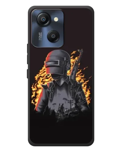 Чехол для Blackview Oscal Modern 8 с картинкой «PUBG — огненный силуэт»