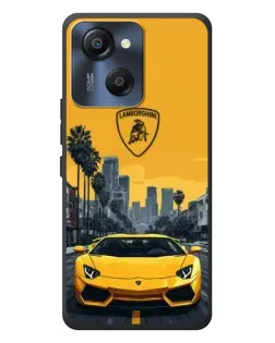 Чехол для Blackview Oscal Modern 8 с картинкой «Желтый Lamborghini город»