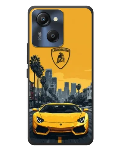 Чехол для Blackview Oscal Modern 8 с картинкой «Желтый Lamborghini город»