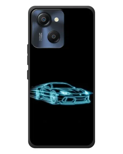 Чехол для Blackview Oscal Modern 8 с картинкой «Неоновый контур Lamborghini»