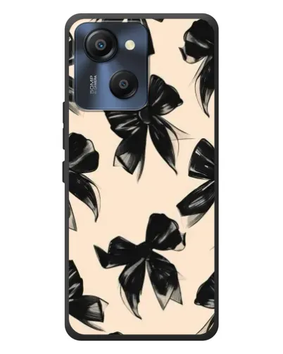 Чехол для Blackview Oscal Modern 8 с картинкой «Паттерн черные банты»