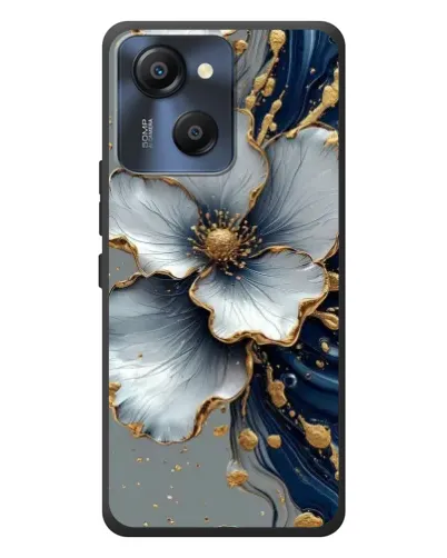 Чехол для Blackview Oscal Modern 8 с картинкой «Белый цветок и золотой флюид» Чехол для Blackview Oscal Modern 8 с картинкой «Белый цветок и золотой флюид»