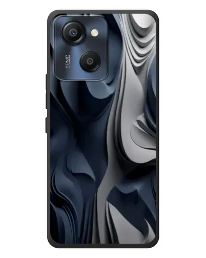 Чехол для Blackview Oscal Modern 8 с картинкой «Объемные синие складки»