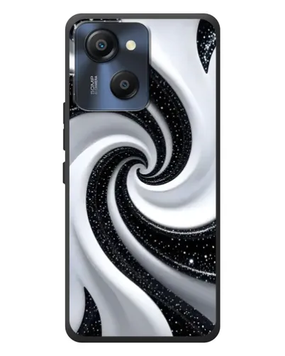 Чехол для Blackview Oscal Modern 8 с картинкой «Черно-белая спираль»