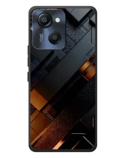 Чехол для Blackview Oscal Modern 8 с картинкой «Черные геометрические блоки»