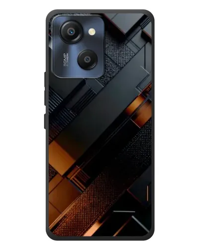 Чехол для Blackview Oscal Modern 8 с картинкой «Черные геометрические блоки»