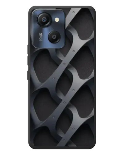 Чехол для Blackview Oscal Modern 8 с картинкой «Объемное серое плетение»