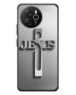 Чехол для Blackview Oscal Tiger 12 с картинкой «Металлический крест Jesus»