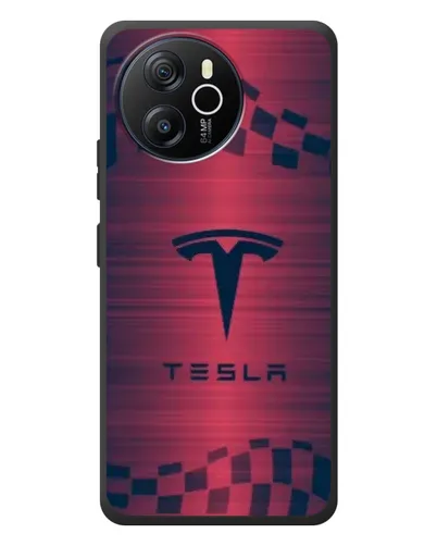 Чехол для Blackview Oscal Tiger 12 с картинкой «Тесла красный карбон»