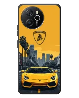 Чехол для Blackview Oscal Tiger 12 с картинкой «Желтый Lamborghini город»