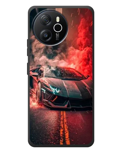 Чехол для Blackview Oscal Tiger 12 с картинкой «Lamborghini красный дым»