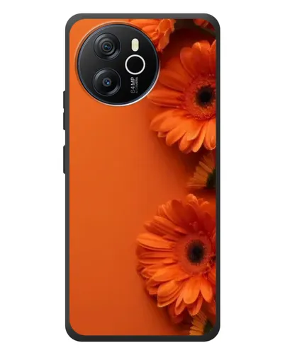 Чехол для Blackview Oscal Tiger 12 с картинкой «Оранжевые герберы»