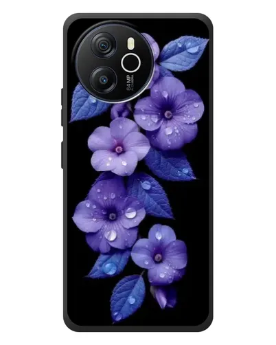 Чехол для Blackview Oscal Tiger 12 с картинкой «Фиолетовые цветы с росою»